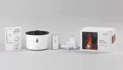 Увлажнитель воздуха "Smart Volcano"с пультом ДУ,  функцией ароматерапии и интерьерной подсветкой , белый с черным, фото 10