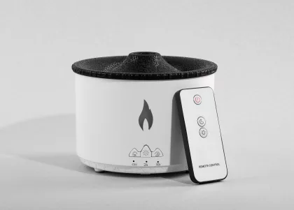 Увлажнитель воздуха "Smart Volcano"с пультом ДУ,  функцией ароматерапии и интерьерной подсветкой , белый с черным, фото 1