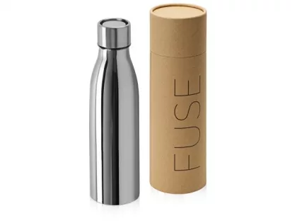 Вакуумная герметичная термобутылка «Fuse» с 360 крышкой, тубус, серебристый, 500 мл, фото 1