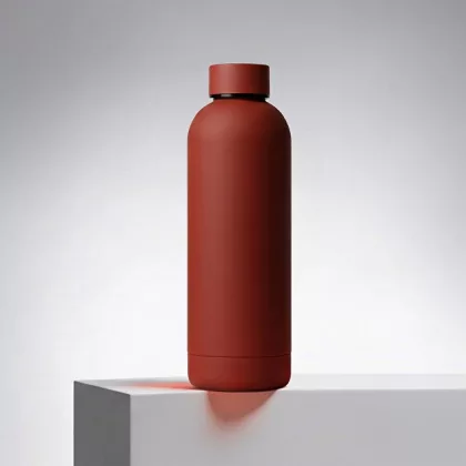 Вакуумная термобутылка "Cask" Waterline, soft touch, 500 мл, красный (P)