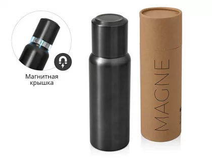 Вакуумный термос c магнитной крышкой "Magne", 500 мл, темно-серый, фото 1