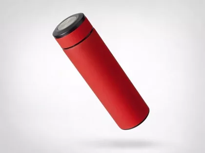 Вакуумный термос "Vacuum Flask C1", soft touch, 420мл, красный, фото 7