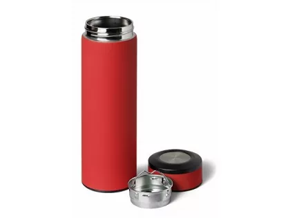 Вакуумный термос "Vacuum Flask C1", soft touch, 420мл, красный, фото 3