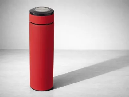 Вакуумный термос "Vacuum Flask C1", soft touch, 420мл, красный, фото 9