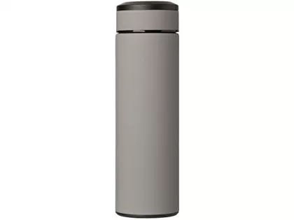 Вакуумный термос "Vacuum Flask C1", soft touch, 420мл, серый, фото 4