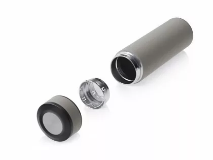 Вакуумный термос "Vacuum Flask C1", soft touch, 420мл, серый, фото 5