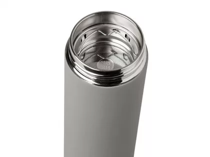 Вакуумный термос "Vacuum Flask C1", soft touch, 420мл, серый, фото 9
