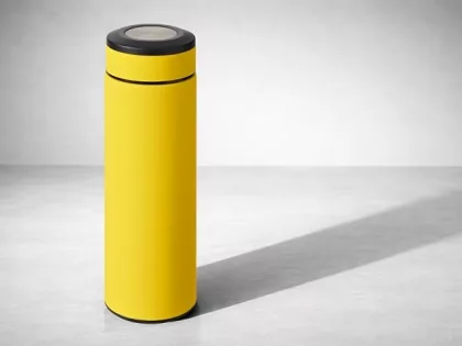 Вакуумный термос "Vacuum Flask C1", soft touch, 420мл, желтый, фото 8