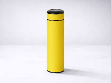 Вакуумный термос "Vacuum Flask C1", soft touch, 420мл, желтый, фото 12