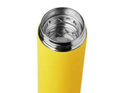 Вакуумный термос "Vacuum Flask C1", soft touch, 420мл, желтый, фото 9