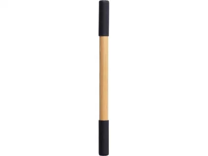 Вечный карандаш и ручка из бамбука "Black bamboo", натуральный и черный, фото 4