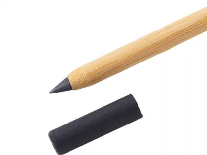 Вечный карандаш и ручка из бамбука "Black bamboo", натуральный и черный, фото 5
