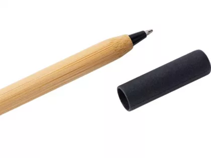 Вечный карандаш и ручка из бамбука "Black bamboo", натуральный и черный, фото 6