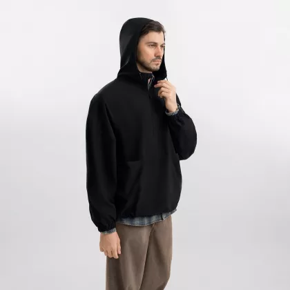 Ветровка (анорак) оверсайз унисекс Риссман (Rissman), черная, фото 6