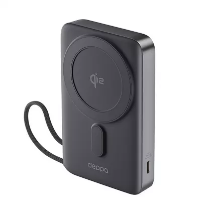 Внешний АКБ NRG MageSafe QI2 10000 мА-ч, 15Вт QI, серый, Deppa, фото 2