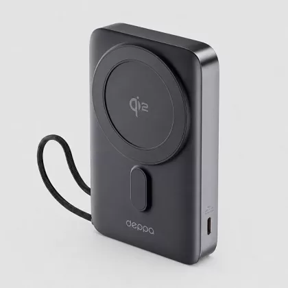Внешний АКБ NRG MageSafe QI2 10000 мА-ч, 15Вт QI, серый, Deppa, фото 1