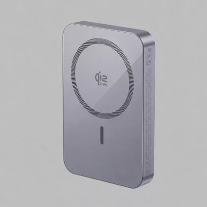 Внешний АКБ NRG Max Qi2.2 10000 мА-ч, 25Вт MageSafe, серый, Deppa, фото 1