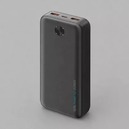 Внешний АКБ NRG Power V2 20000 мА-ч, 2A, 2xUSB, черный, Deppa, фото 1