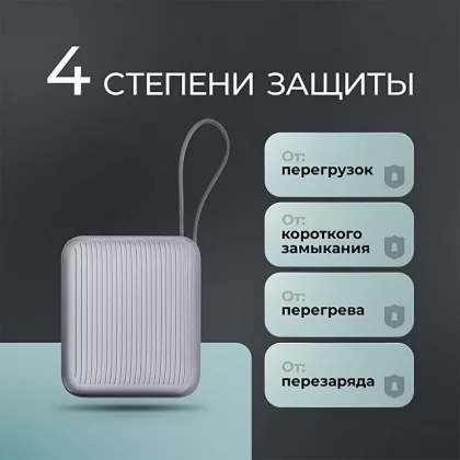 Внешний АКБ NRG Turbo Cable 10000 mAh, 22,5Вт, графит, Deppa, фото 6