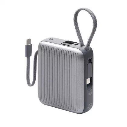 Внешний АКБ NRG Turbo Cable 10000 mAh, 22,5Вт, графит, Deppa, фото 2