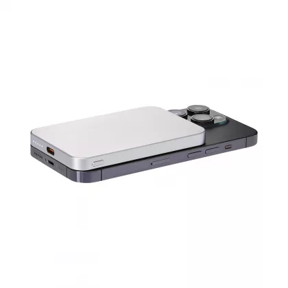 Внешний аккумулятор Артекс PD (Artex PD) 5000mAh с функцией беспроводной зарядки 15W, серебряный, фото 7