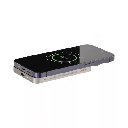 Внешний аккумулятор Артекс PD (Artex PD) 5000mAh с функцией беспроводной зарядки 15W, титановый, фото 8