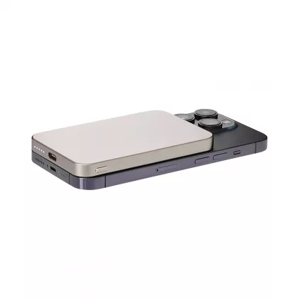 Внешний аккумулятор Артекс PD (Artex PD) 5000mAh с функцией беспроводной зарядки 15W, титановый, фото 7