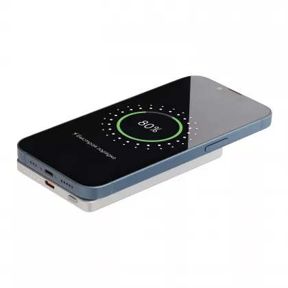 Внешний аккумулятор Атлантис (Atlantis) PD 5000mAh с функцией беспроводной зарядки 15W, серебряный, фото 8