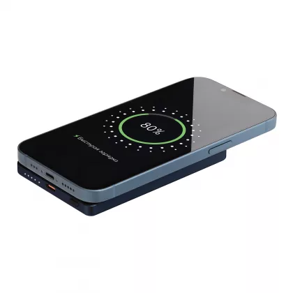 Внешний аккумулятор Атлантис (Atlantis) PD 5000mAh с функцией беспроводной зарядки 15W, синий, фото 8