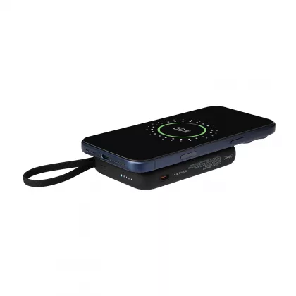 Внешний аккумулятор Комбо (Combo) 4-в-1 10000mAh с функцией беспроводной зарядки 15W, черный, фото 11