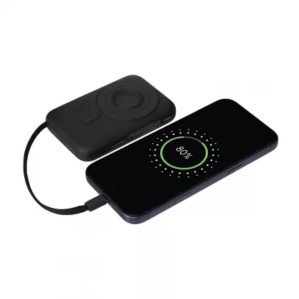 Внешний аккумулятор Комбо (Combo) 4-в-1 10000mAh с функцией беспроводной зарядки 15W, черный, фото 10