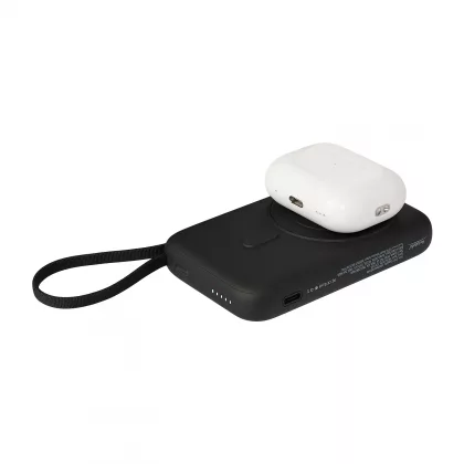 Внешний аккумулятор Комбо (Combo) 4-в-1 10000mAh с функцией беспроводной зарядки 15W, черный, фото 12