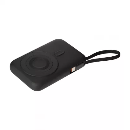 Внешний аккумулятор Комбо (Combo) 4-в-1 10000mAh с функцией беспроводной зарядки 15W, черный, фото 3