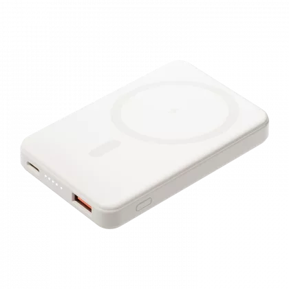 Внешний аккумулятор Ларго PD (Largo PD) 5000mAh с функцией беспроводной зарядки 15W, белый