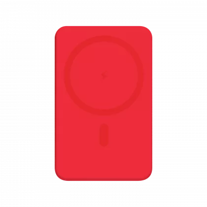 Внешний аккумулятор Ларго PD (Largo PD) 5000mAh с функцией беспроводной зарядки 15W, красный, фото 3