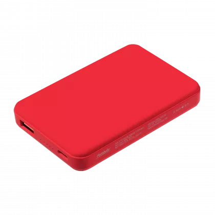Внешний аккумулятор Ларго PD (Largo PD) 5000mAh с функцией беспроводной зарядки 15W, красный, фото 2