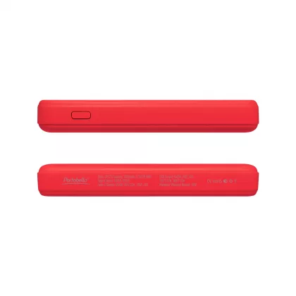 Внешний аккумулятор Ларго PD (Largo PD) 5000mAh с функцией беспроводной зарядки 15W, красный, фото 5