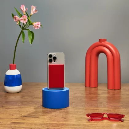 Внешний аккумулятор Ларго PD (Largo PD) 5000mAh с функцией беспроводной зарядки 15W, красный, фото 9