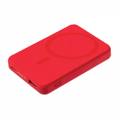 Внешний аккумулятор Ларго PD (Largo PD) 5000mAh с функцией беспроводной зарядки 15W, красный, фото 1
