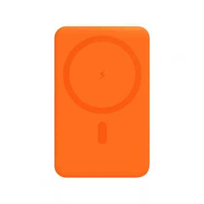 Внешний аккумулятор Ларго PD (Largo PD) 5000mAh с функцией беспроводной зарядки 15W, оранжевый, фото 3