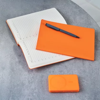 Внешний аккумулятор Ларго PD (Largo PD) 5000mAh с функцией беспроводной зарядки 15W, оранжевый, фото 12
