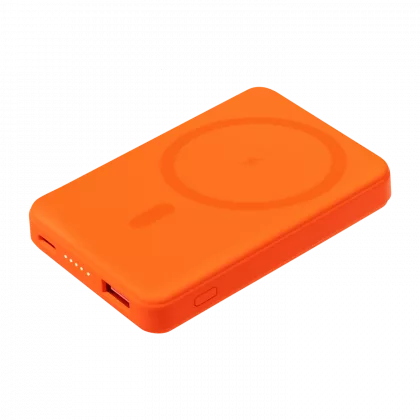 Внешний аккумулятор Ларго PD (Largo PD) 5000mAh с функцией беспроводной зарядки 15W, оранжевый