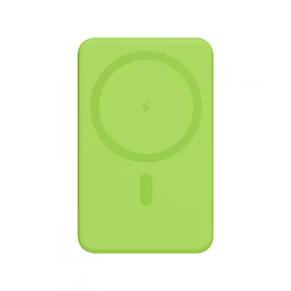 Внешний аккумулятор Ларго PD (Largo PD) 5000mAh с функцией беспроводной зарядки 15W, салатовый, фото 3