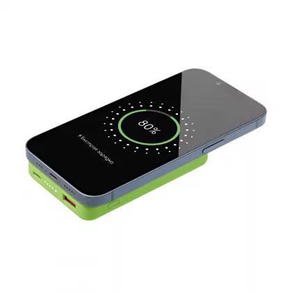 Внешний аккумулятор Ларго PD (Largo PD) 5000mAh с функцией беспроводной зарядки 15W, салатовый, фото 7