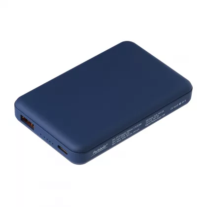 Внешний аккумулятор Ларго PD (Largo PD) 5000mAh с функцией беспроводной зарядки 15W, синий, фото 2