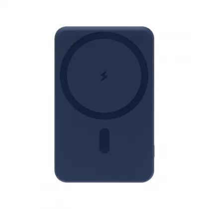 Внешний аккумулятор Ларго PD (Largo PD) 5000mAh с функцией беспроводной зарядки 15W, синий, фото 3