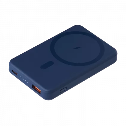 Внешний аккумулятор Ларго PD (Largo PD) 5000mAh с функцией беспроводной зарядки 15W, синий
