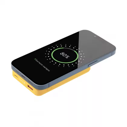 Внешний аккумулятор Ларго PD (Largo PD) 5000mAh с функцией беспроводной зарядки 15W, желтый, фото 7