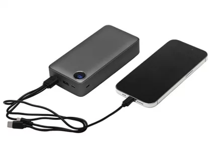 Внешний аккумулятор «Mild Pro» c быстрой зарядкой QC/PD, 20 000 mAh, серый (Р), фото 2