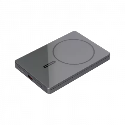 Внешний аккумулятор Оникс PD (Onyx PD) 5000mAh с функцией беспроводной зарядки 15W, серый, фото 1